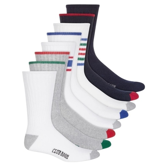 Club Room Other - Club Room 8 Pack Mens Crew Socks Size 7-12